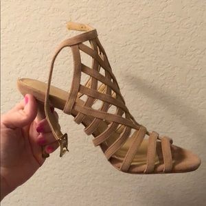 Tan MK strap heels
